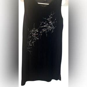 Impressions Black Dress with Silver Foil Branding size small